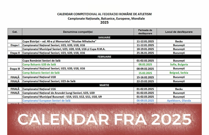 Proiect Calendar 2025 FRA